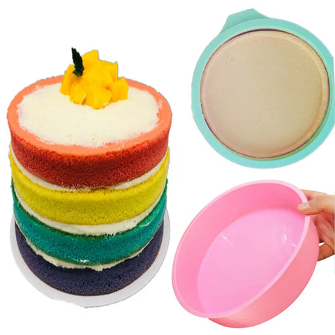 4/6/8inch Random color Round Shape Cake Silicone Mold Kitchen Bakeware Cake Tools DIY Desserts Mousse Silicone Molds For Baking