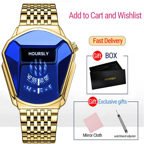 HOURSLY Men Wrist Watches 2024 For Male Clock Creative Watch Men Top Brand Luxury Stainless Steel Quartz Watch relogio masculino