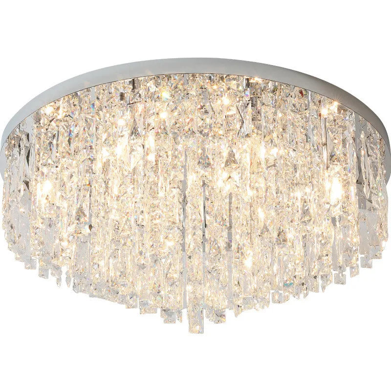 Luxury Modern Bedroom K9 Crystals E14 Ceiling Lamp Gold / Chrome Steel Led Ceiling Lights Art Deco Indoor Lighting Fixtures Lamp