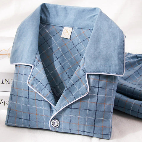 100% Cotton Pajamas for Men Plaid