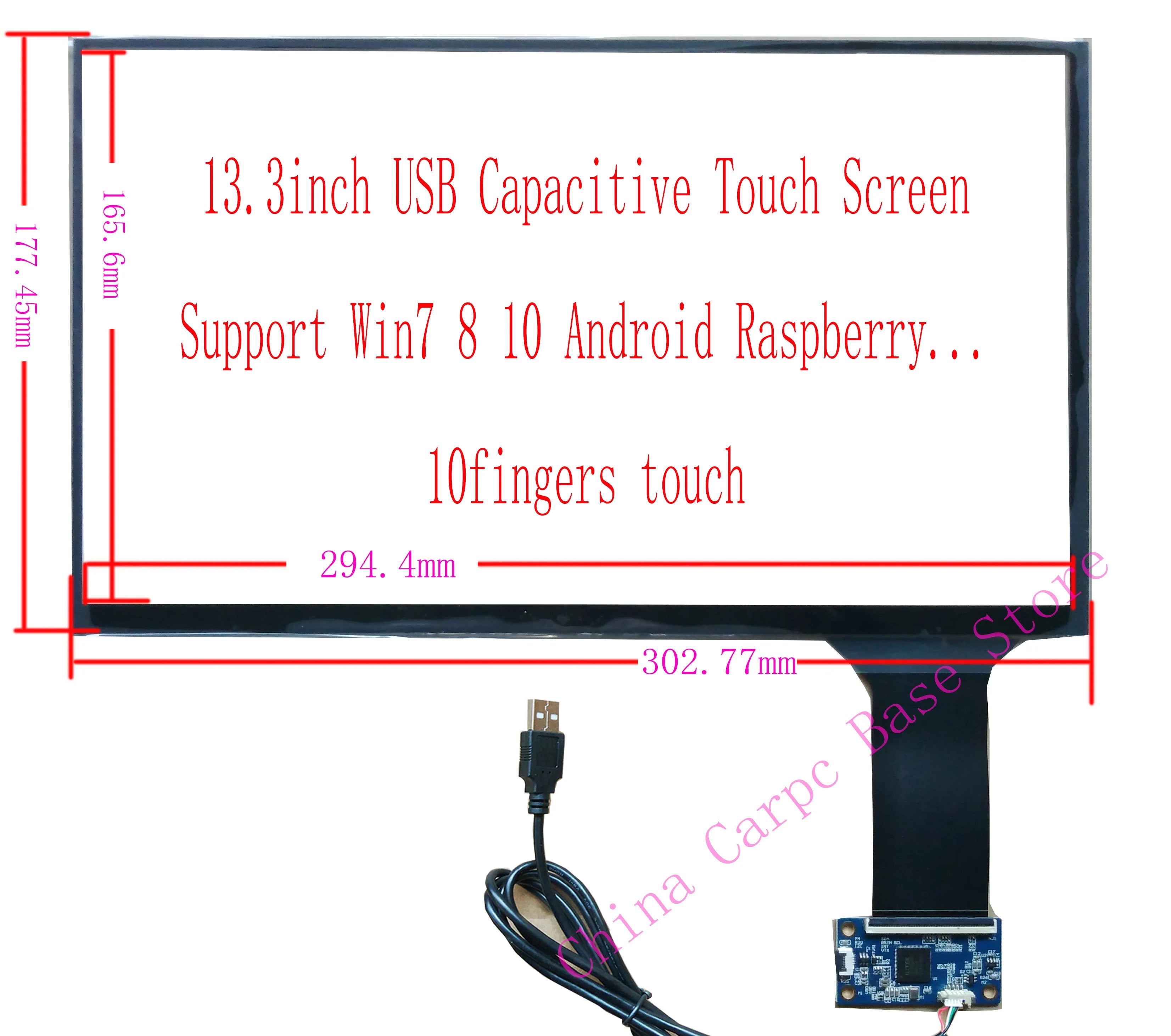 USB Capacitive Touch Screen Sensor Digitizer Glass