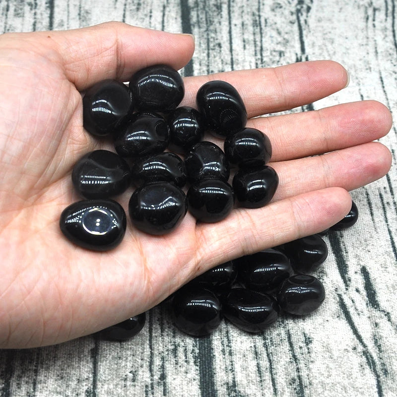 Natural Round Black Obsidian Bulk Tumbled Stones