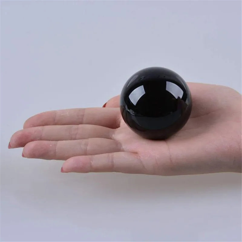 40-200mm Natural Black Obsidian Quartz Crystal Ball Large Size Gemstone Sphere for Home Healing