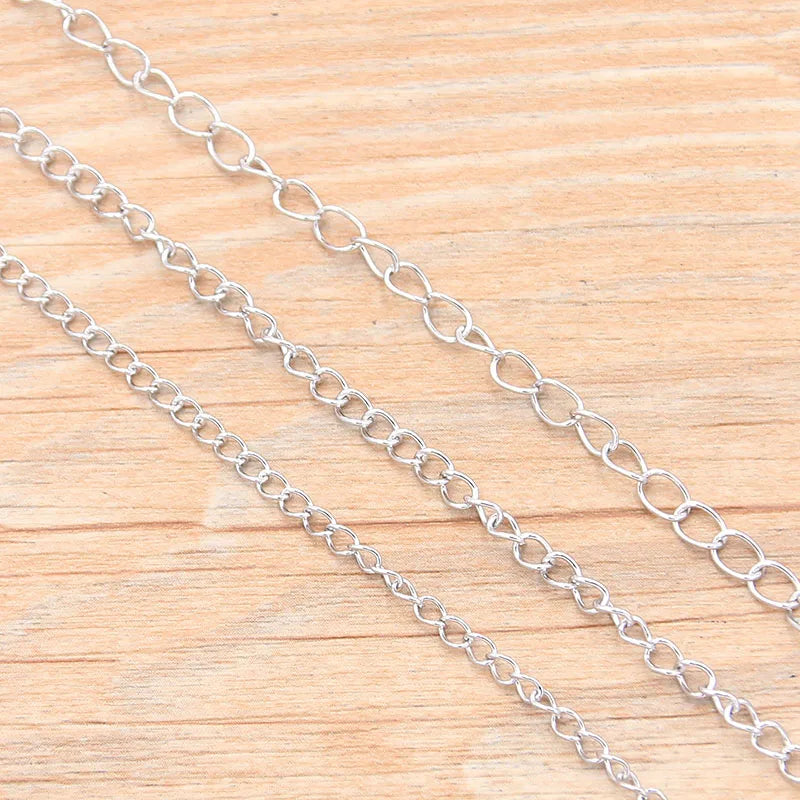 5 Meters/Lot 3 Size Stainless Steel Polishing Necklace Tail Chains For DIY Jewelry Findings Making Materials Handmade Supplies