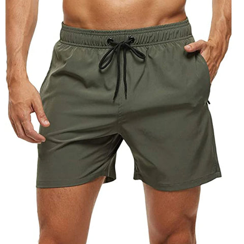 Elastic Closure Men's Swim Trunks Quick Dry Beach Shorts