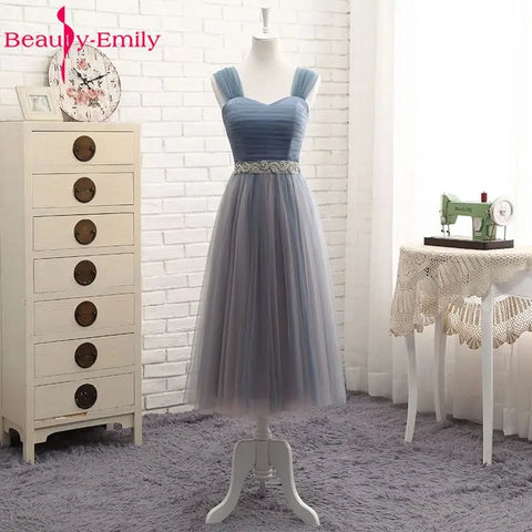 Beauty-Emily V Neck Bridesmaid Dresses Long for Wedding Elegant A Line Tulle Pink Party Gowns for Wedding Guests Prom Dress