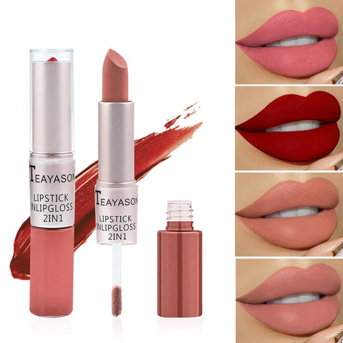 2 in 1 Matte Liquid Lipstick And Matte Lip Gloss Makeup