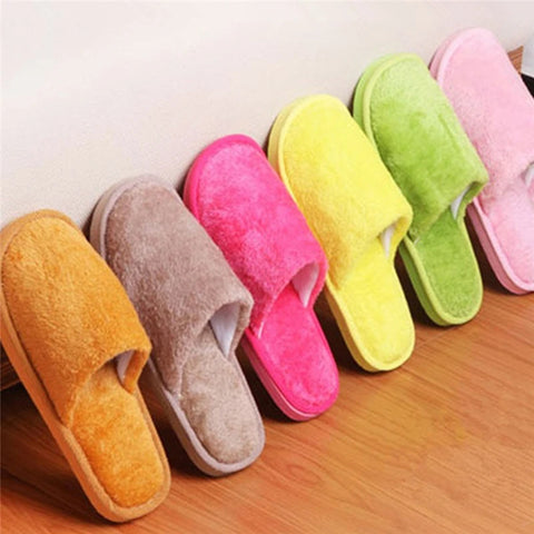 Couple Cotton Slipper Solid Soft Flip Flops