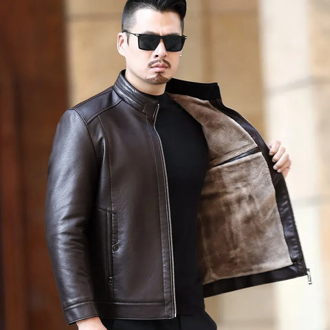 Business Casual Fur One-piece Men's Super Soft SE Plush Liner Warm Jacket