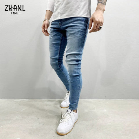 Streetwear Man Casual Skinny Stretch Jeans Mens Denim Elastic Waist Slim fit Pants Male Fashion Street 2022 Vintage Men Clothes