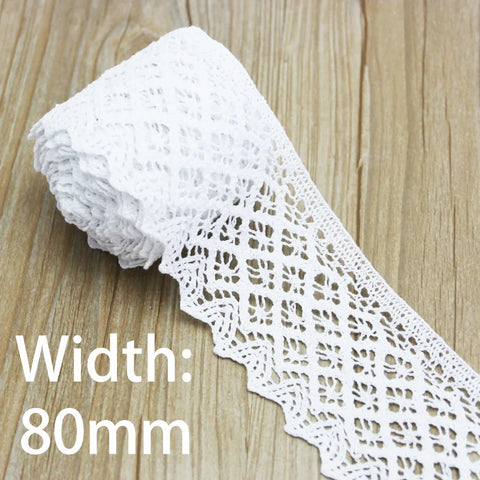 White Cotton Embroidered Lace Net