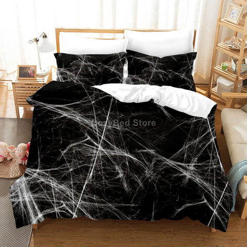 White Gold Marble Pattern Bedding Set