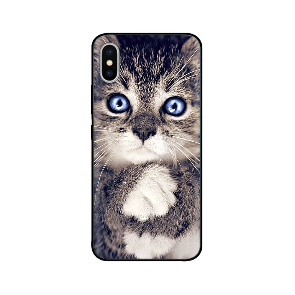 For iPhone X Case Silicone Cartoon Bumper Soft Cover Silicon Case for iPhone