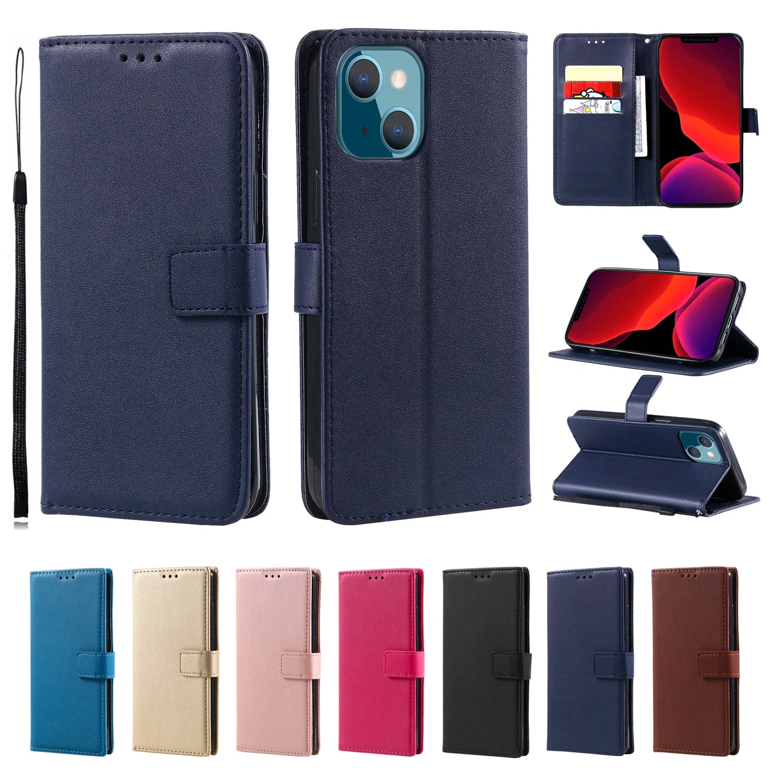 Leather Flip Wallet Case For Samsung Galaxy S7 Edge