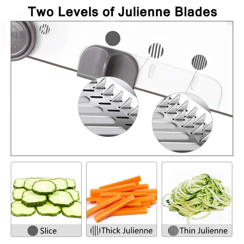 LMETJMA 18 Types Adjustable Mandoline Slicer Stainless Steel Vegetable Julienner Grater Onion Potato Slicer Cutter KC0326