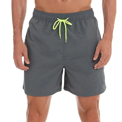 Elastic Closure Men's Swim Trunks Quick Dry Beach Shorts