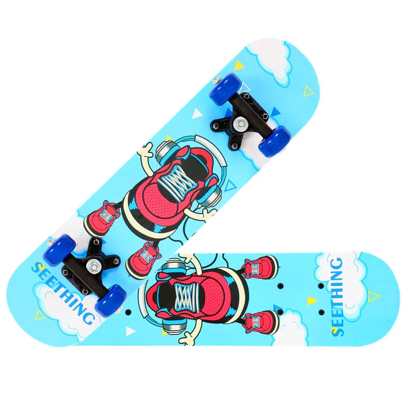 60*15cm Double Rocker Spider Longboard Cartoon Childern Skateboard Maple Board Child Skate Board Skateboarding Kids Skateboard