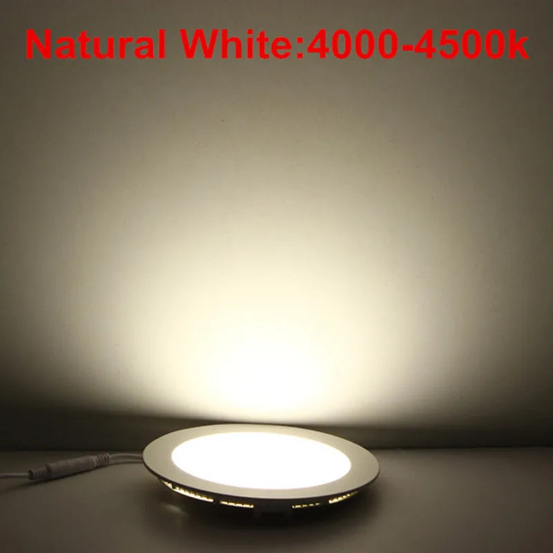 Ultra Thin LED Panel Downlight 3W 6W 9W 12W15W 25W Round LED Ceiling Recessed Light AC85-265V LED Panel dimmable lamps