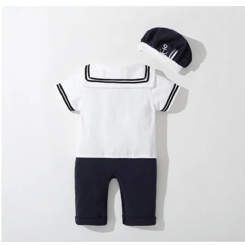 Newborn Kids Boys Girls Sailor Anchor Printed Suit