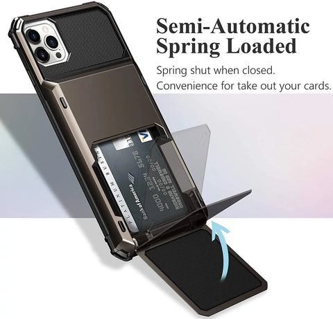 Card Slots Wallet Case For iPhone Slide Armor Wallet Card Slots Holder
