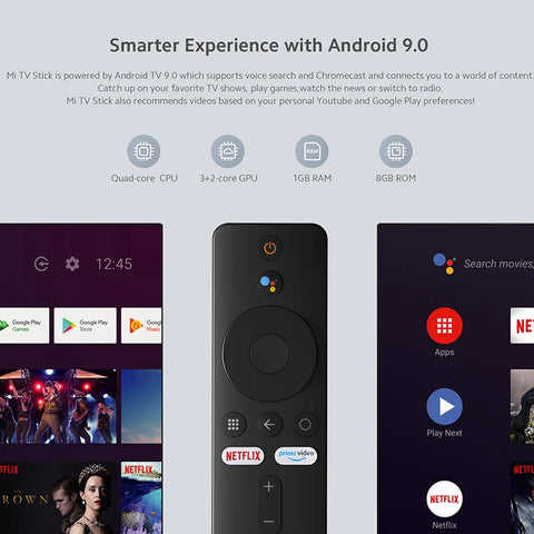 Xiaomi Mi TV Stick Original EU Version Android TV 9.0 Smart Mini TV 1GB RAM 8GB ROM Bluetooth 4.2 Dongle Wifi Google Assistant