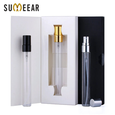 50 Pcs/Lot 10ml Perfume Bottle With Packing Box Atomizer Empty Parfum Black And White Packaging