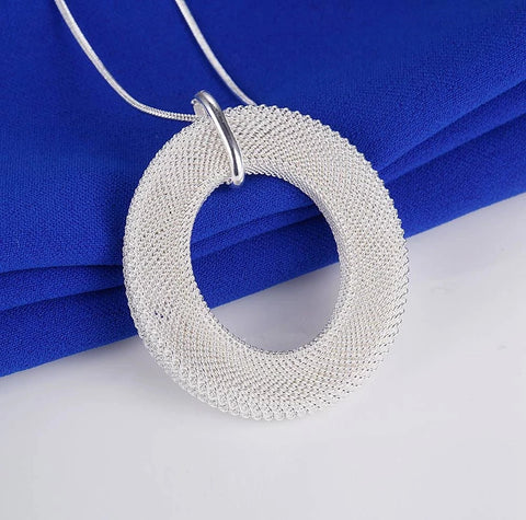 wholesale Hot 925 sterling Silver Vintage weave Pendant necklace earrings stud rings for woman Fashion Party gifts Jewelry sets