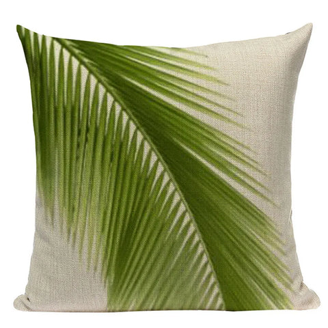 Tropical Plants Palm Tree Printed Decorative Throw Pillow Cushion Cover Case Green Leaf Leaves Cushion Case For Sofa Home