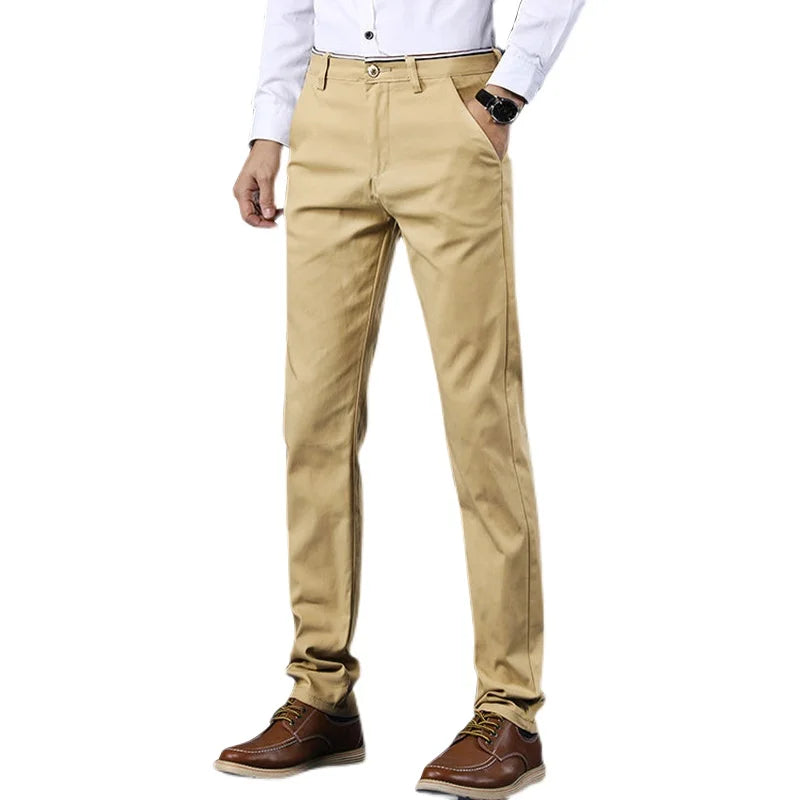 Summer Thin Casual Pants Fashion Business Cotton Solid Color Office Trousers