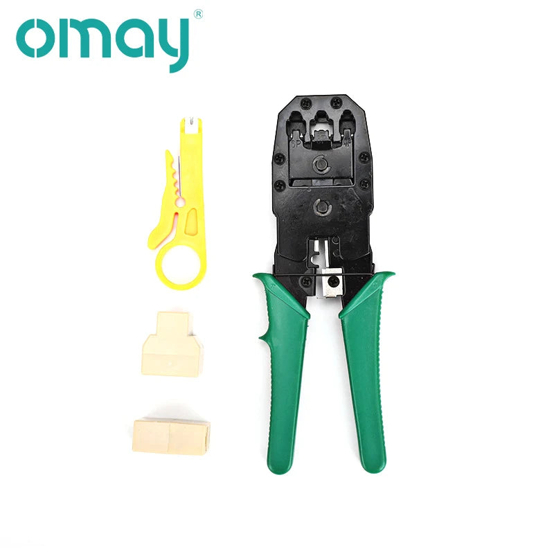 OMAY Network Repair Cable Tester Tool Kit 14Pcs/Set LAN Utp Screwdriver Wire Stripper RJ45 Connector Computer Crimper Pliers