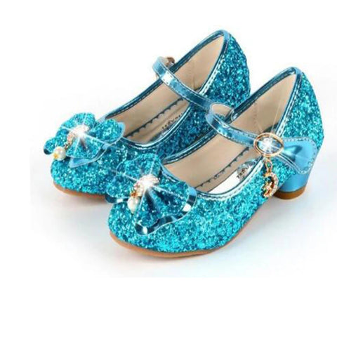 High Heel Children Girl Dance Glitter Shoes Fashion Girls Party Dance Shoe