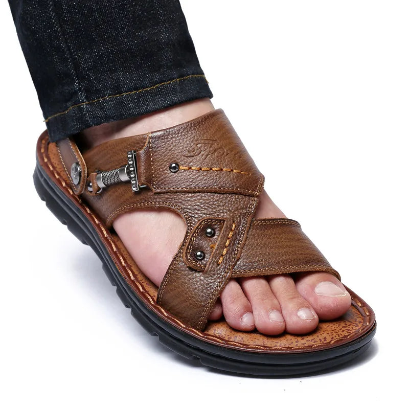 Fashion  Men Sandals Genuine Leather