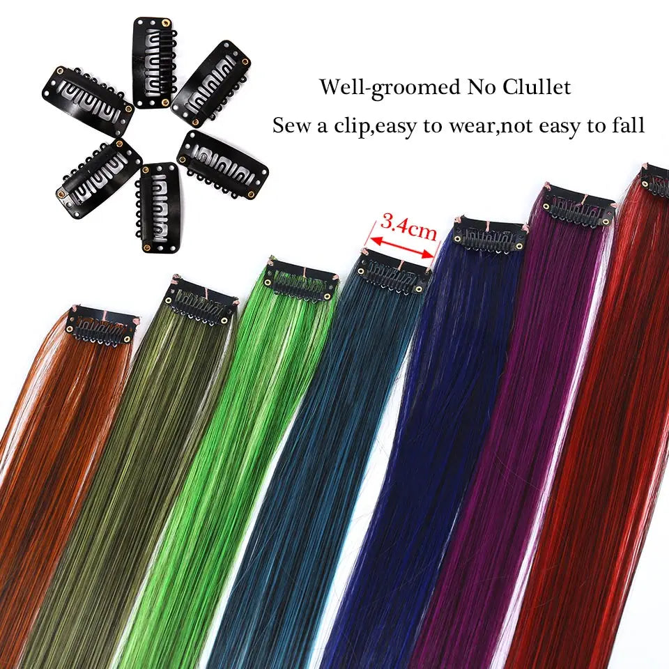 Rainbow Highlight Colored Hair Extensions