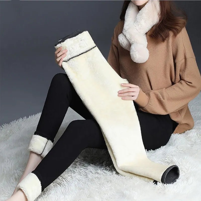 Pants High Waist Leggings Women Solid Comfortable Stretchy Thermal Plus Size