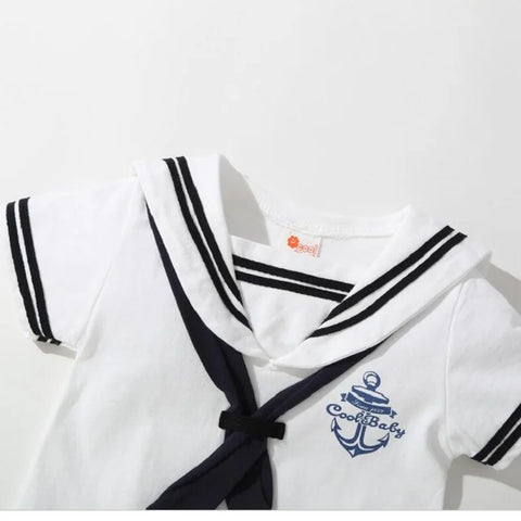 Newborn Kids Boys Girls Sailor Anchor Printed Suit