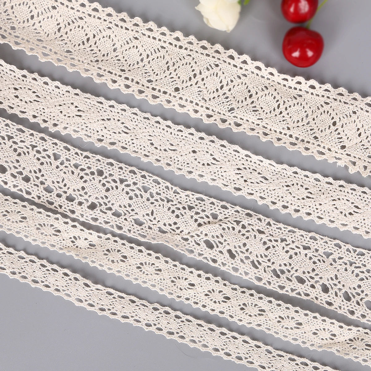 5 Yard/lot Ivory Color Patchwork Cotton Crocheted Lace Ribbon Wedding Party Craft Apparel Sewing Fabric DIY Handmade Accessories