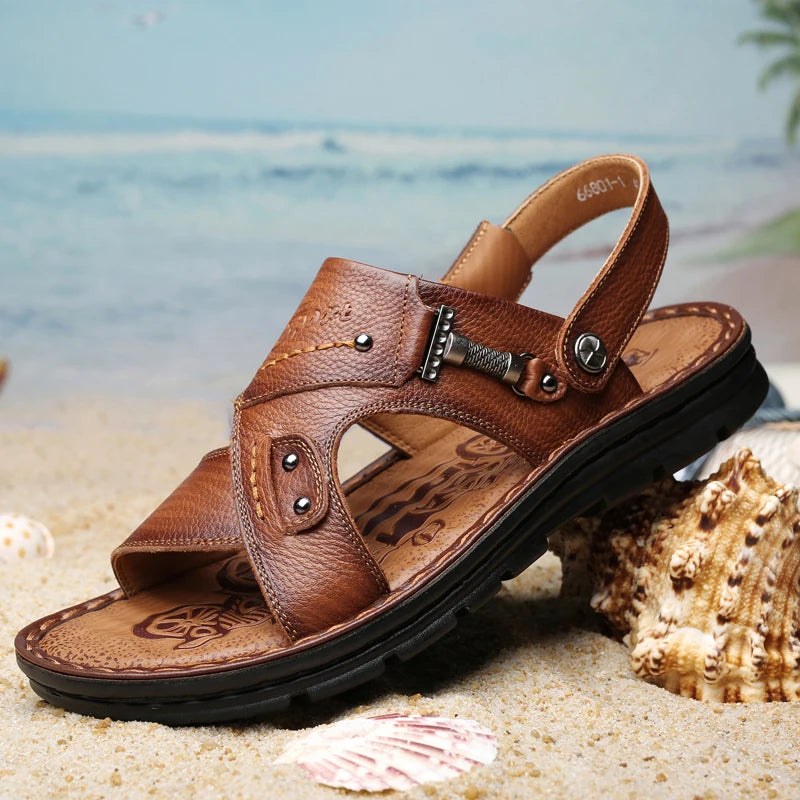 Fashion  Men Sandals Genuine Leather