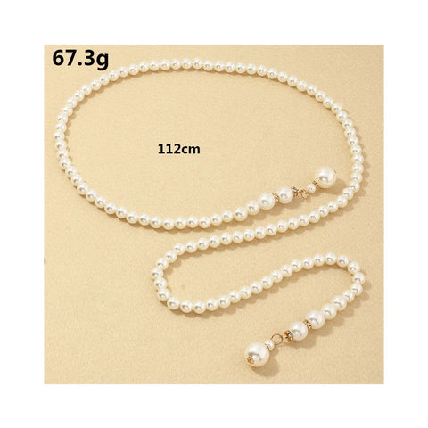 Women's Waist Chain Fashion Thin Belt Luxury Pearl Waist Chain for Dress Fringes Decoration Bohemia Pendant Belt Body Jewelry