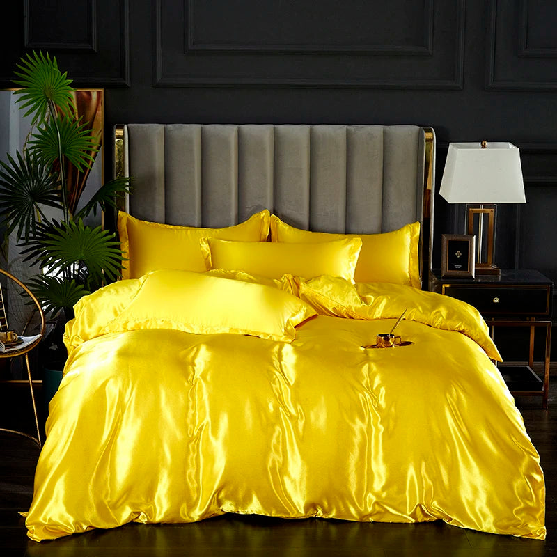 Rayon Satin Bedding Set, Duvet Cover Set