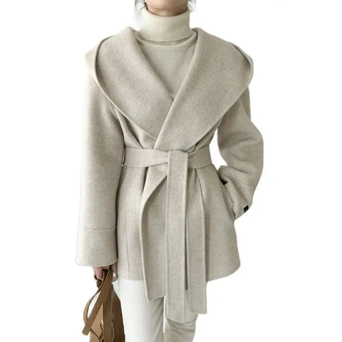 Autumn Winter OL Elegant Women Faux Wool Coats