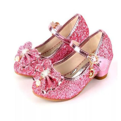 High Heel Children Girl Dance Glitter Shoes Fashion Girls Party Dance Shoe