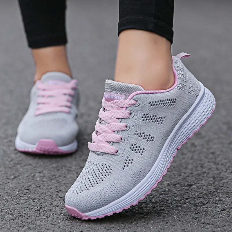 Casual Shoes Fashion Breathable Walking Mesh Flat Shoes Sneakers