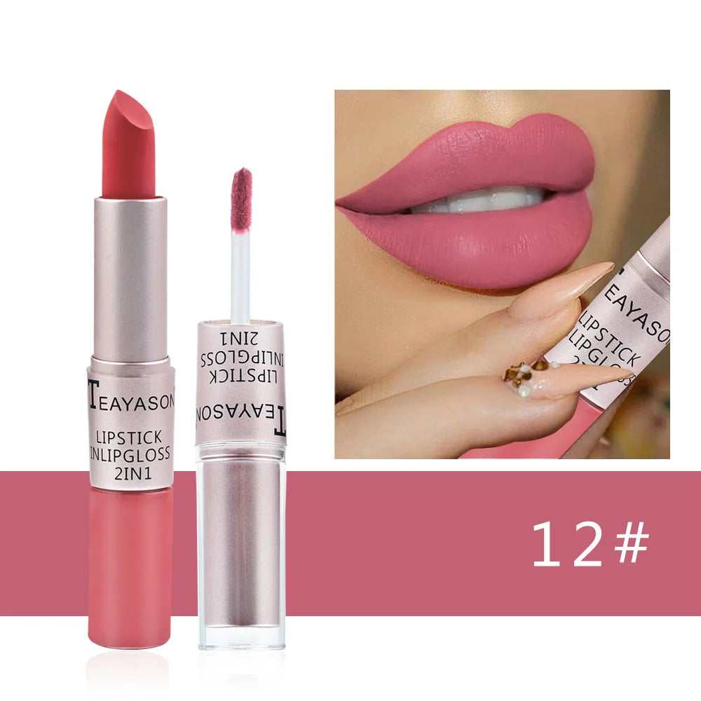 2 in 1 Matte Liquid Lipstick And Matte Lip Gloss Makeup