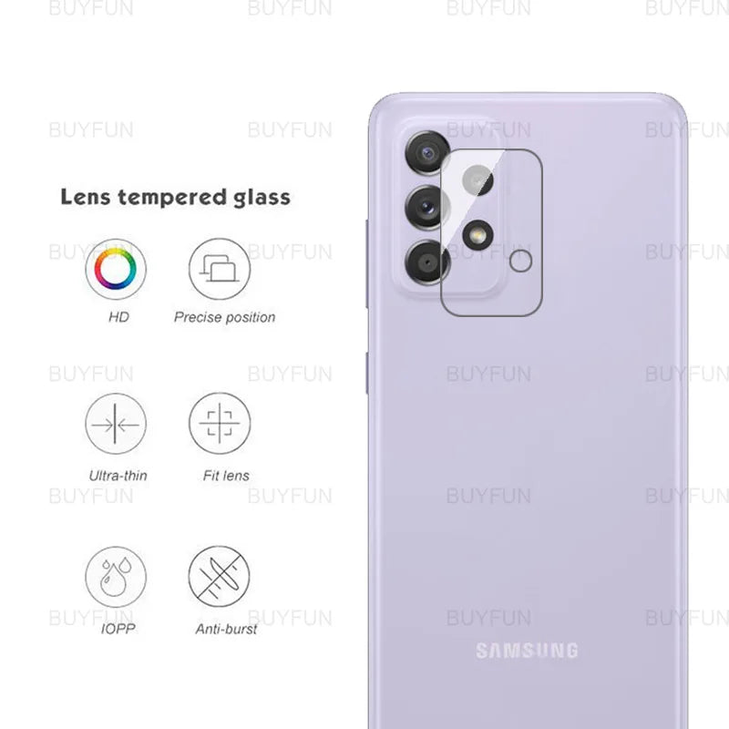 Transparent Clear TPU Silicone Case For Samsung Galaxy A52s 5G 6.5'' Tempered Glass on for samsung a52 5g camera protection film