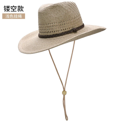 Men Big Size Straw Hat Dad Summer Sun Cap