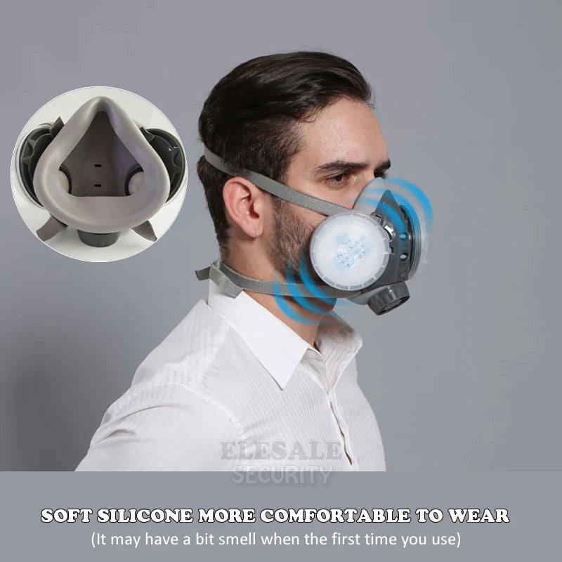 New Anti Dust Mask Full Face Respirator Dual 4-Layer Filters