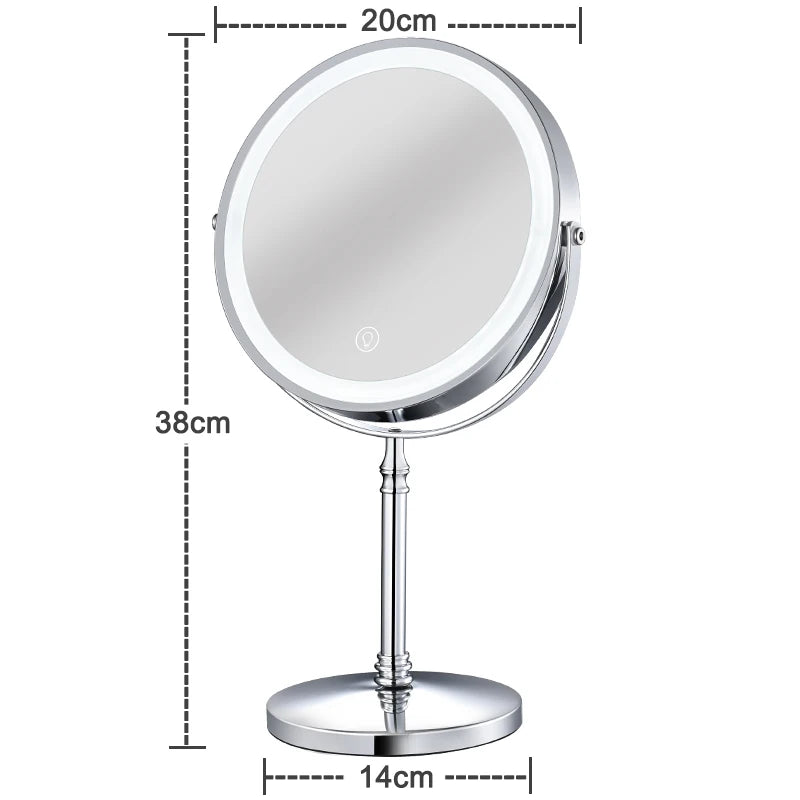 8 Inch Gold Makeup Mirror With Light USB Charging