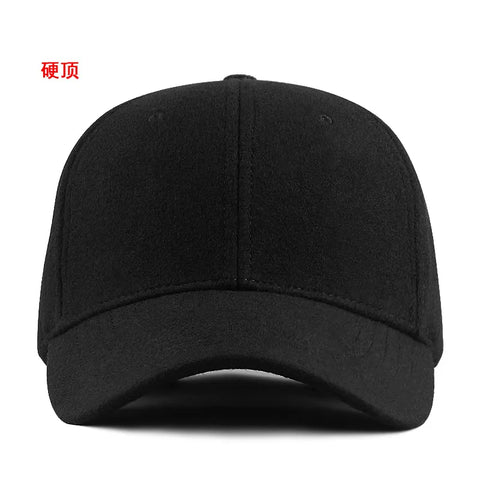 Adult Large Size Full Closed Wool Hat Big Head Men and Women Plus Size Fitted Felt Baseball Cap 56-60cm 61-68cm