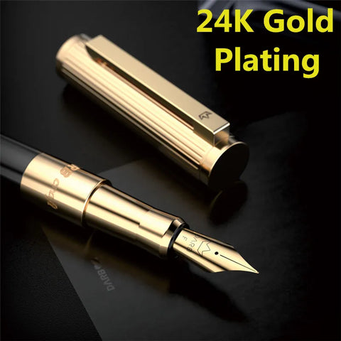 24K Gold Plating High Quality Business Office Metal Ink Pens Gift Classic