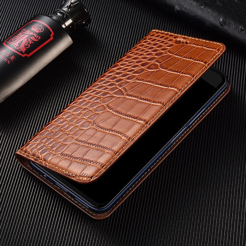 Crocodile Genuine Leather Flip Case For Samsung Galaxy A11 A12 A13 A14 A15 A21 A31 A41 A51 A71 4G 5G Phone Cover Cases